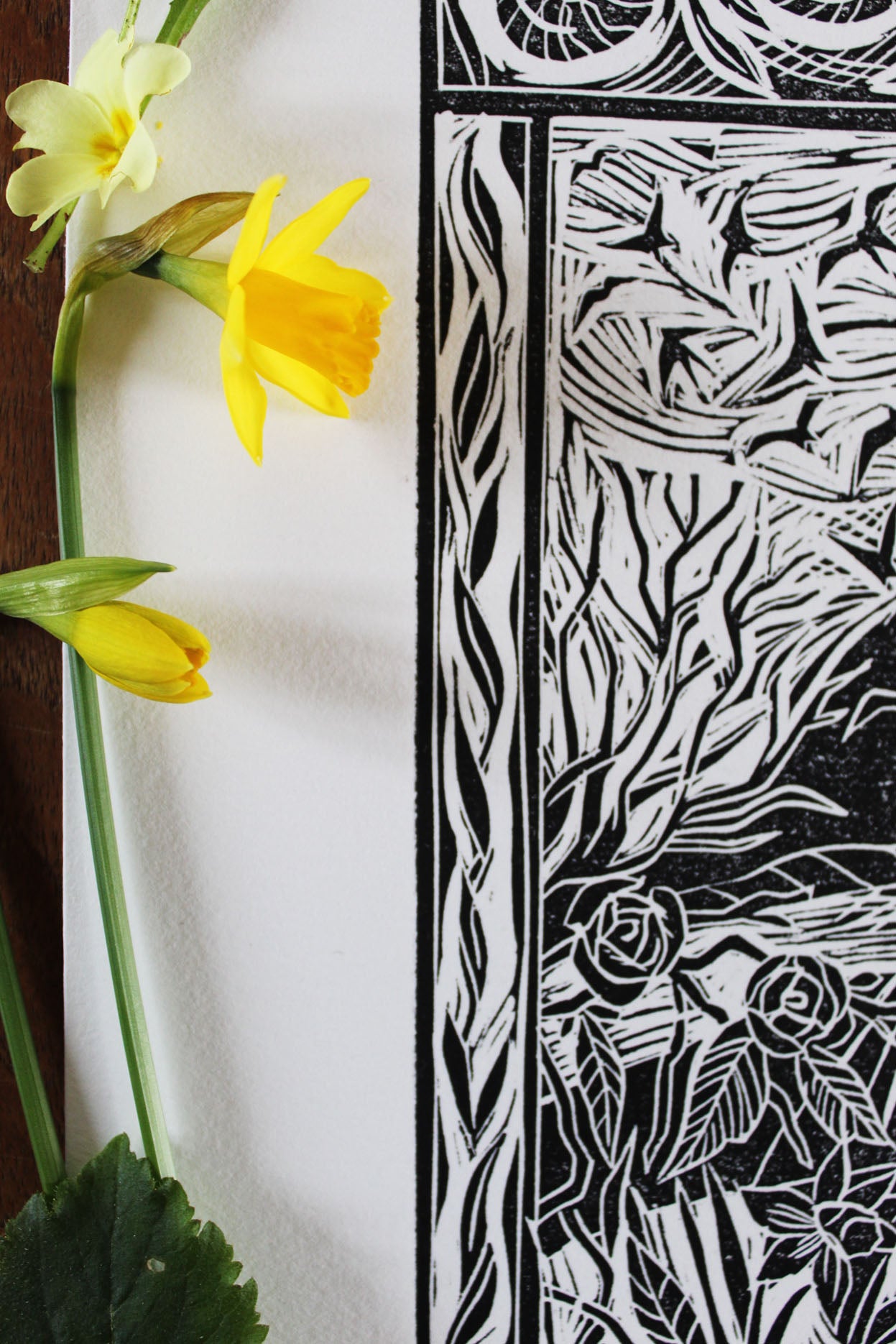 'The Tor, Chalice Wells Gardens' Limited edition lino print, 25x 34cm
