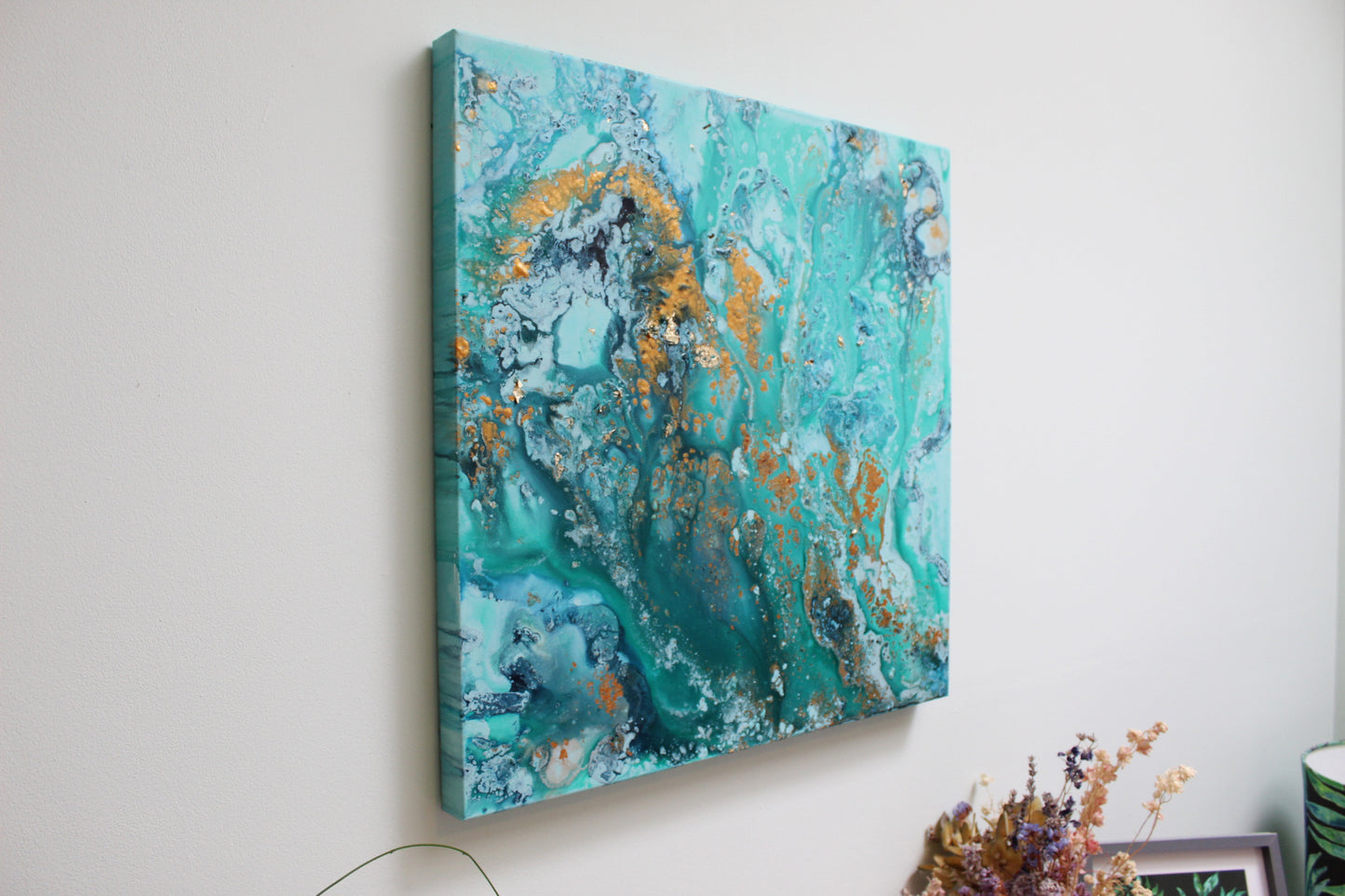 'Azure Blue seas' Original painting on canvas, 60cm x 60cm
