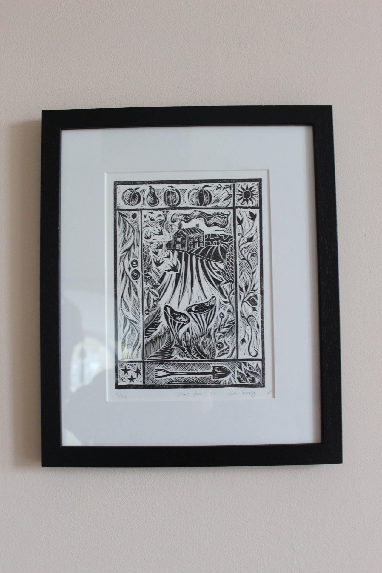 'Scotts Farm' Framed, Limited edition lino prints