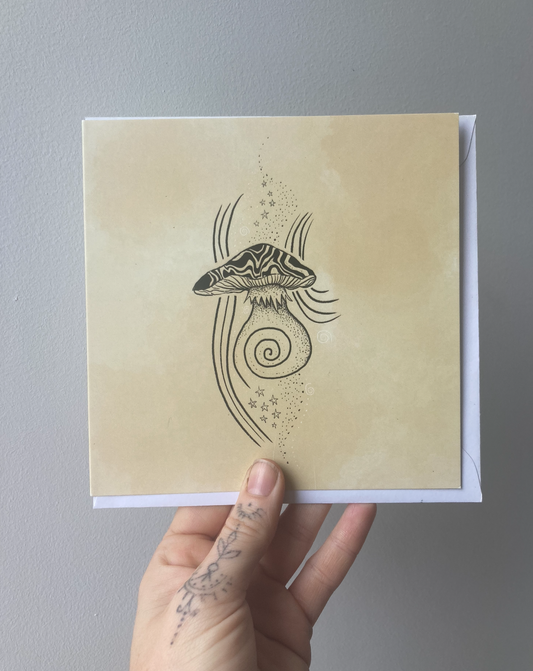 Pack of 4 'Magic mushroom' Greetings card
