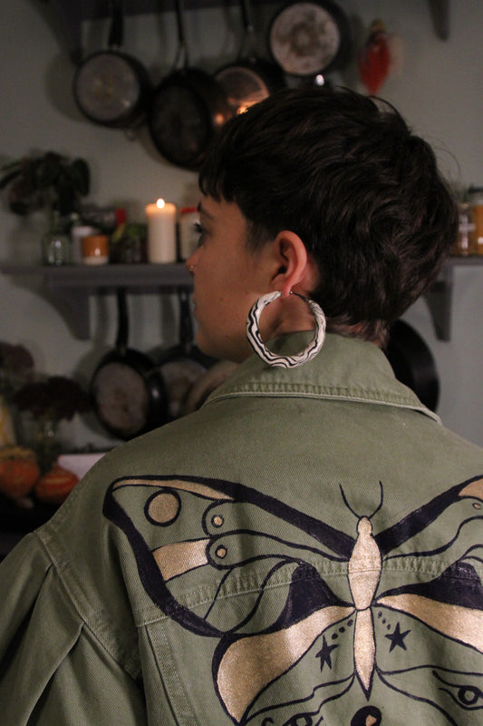 Hand painted Gold Butterfly Jacket