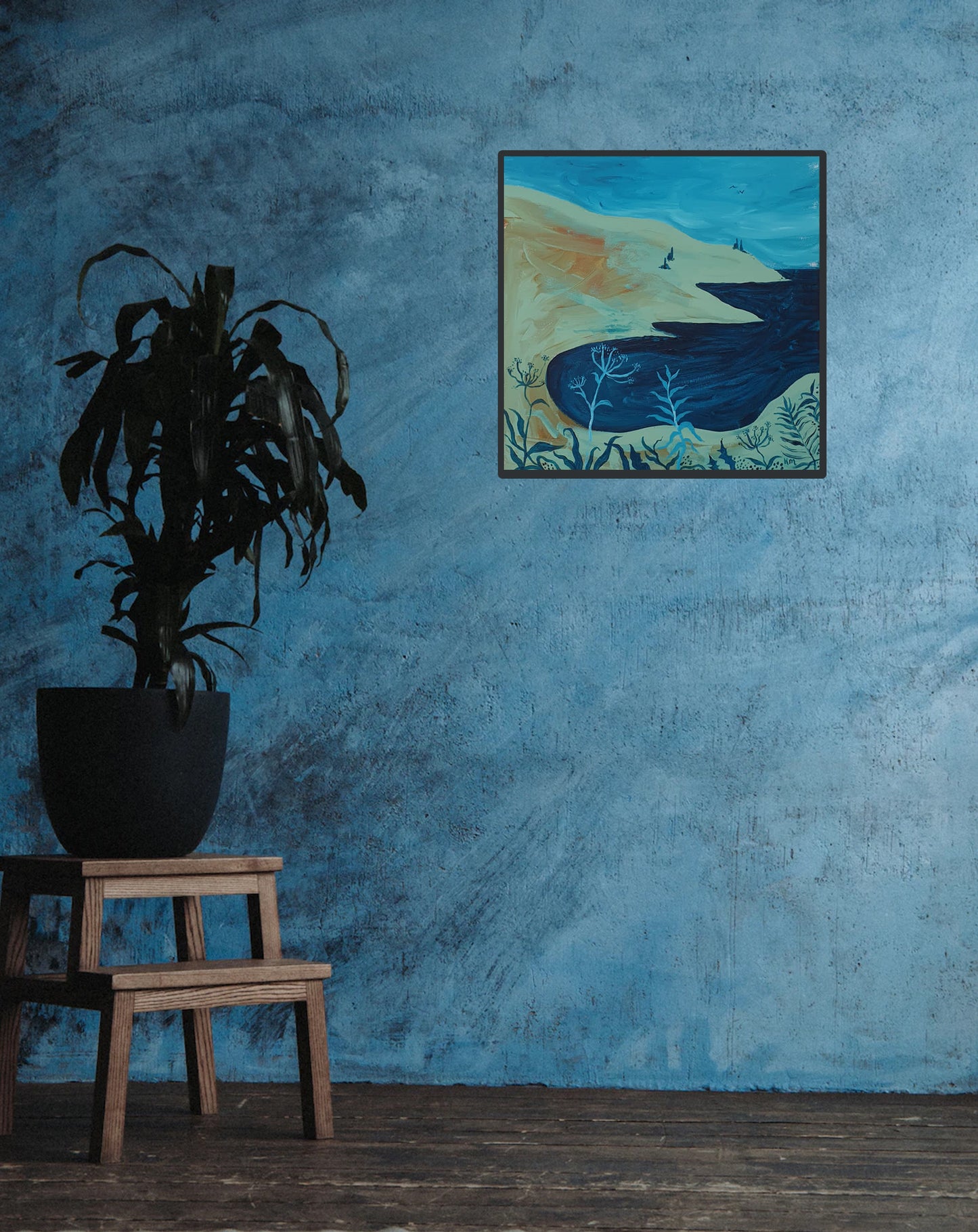 'Botallack Blue' Original painting on canvas 40cmx40cm