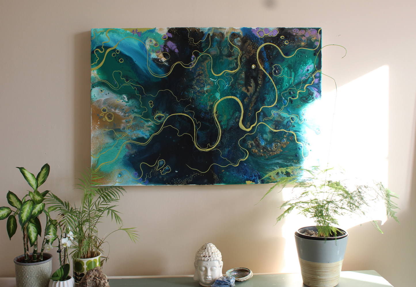 'All I have is a river' Original painting on canvas, 92x61cm